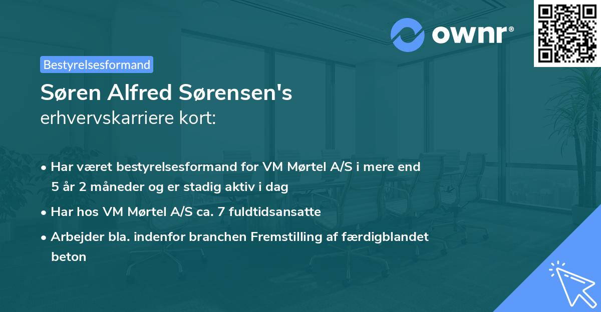 Søren Alfred Sørensen's erhvervskarriere kort