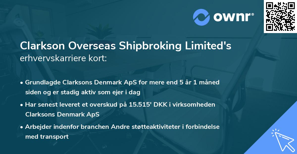 Clarkson Overseas Shipbroking Limited's erhvervskarriere kort