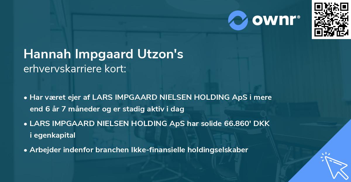 Hannah Impgaard Utzon's erhvervskarriere kort