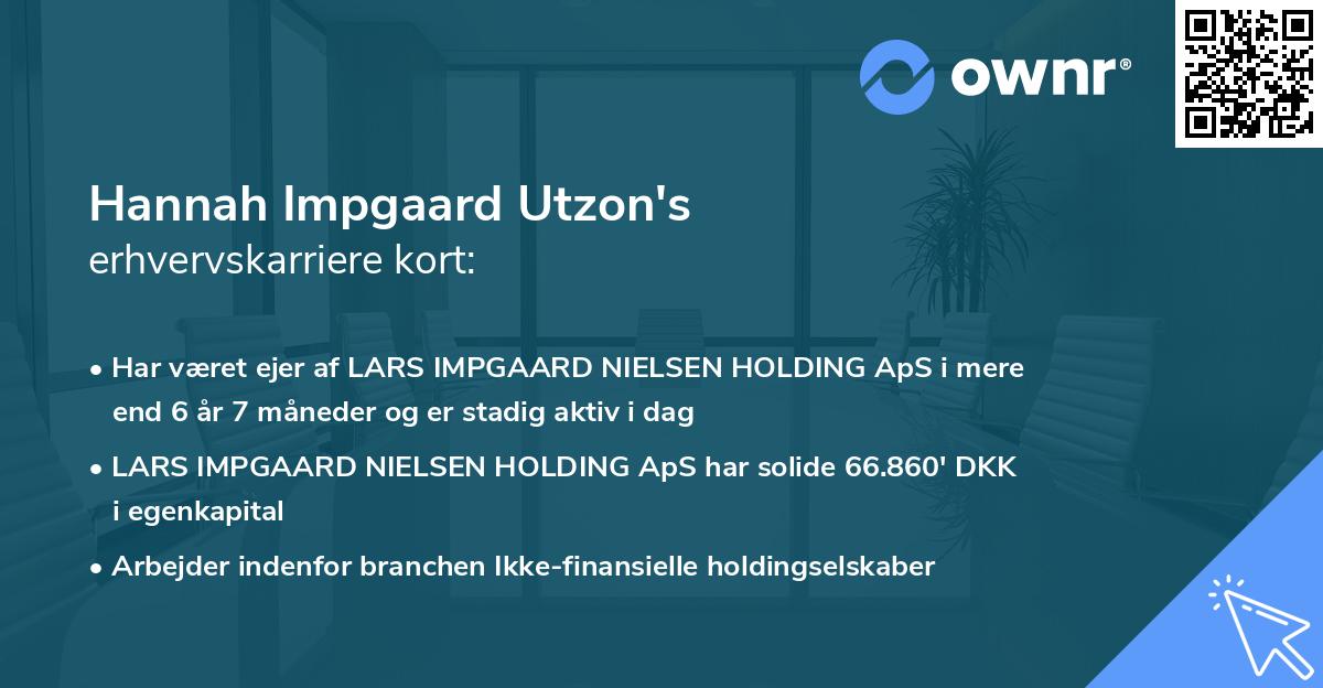 Hannah Impgaard Utzon's erhvervskarriere kort