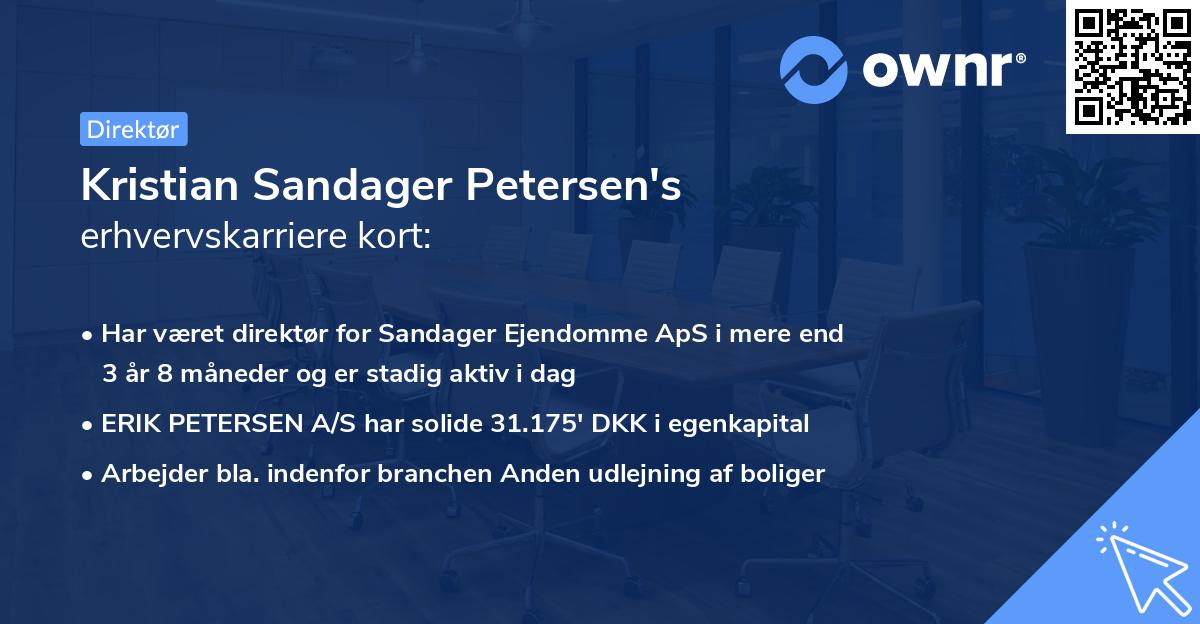Kristian Sandager Petersen's erhvervskarriere kort