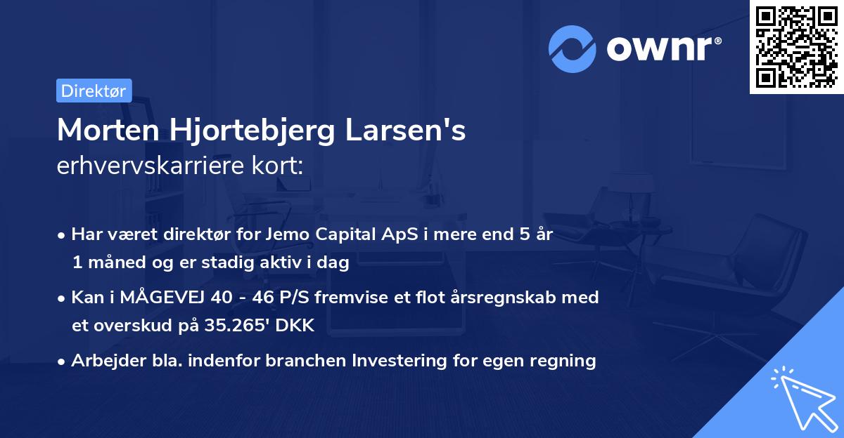 Morten Hjortebjerg Larsen's erhvervskarriere kort