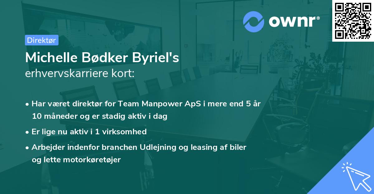 Michelle Bødker Byriel's erhvervskarriere kort