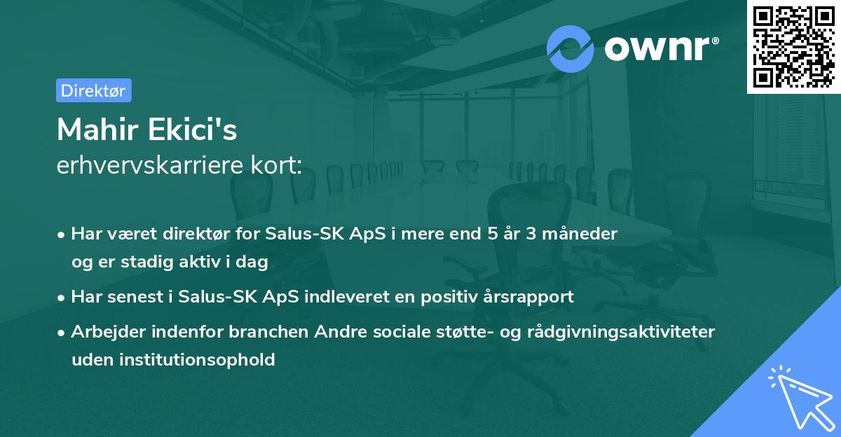 Mahir Ekici's erhvervskarriere kort