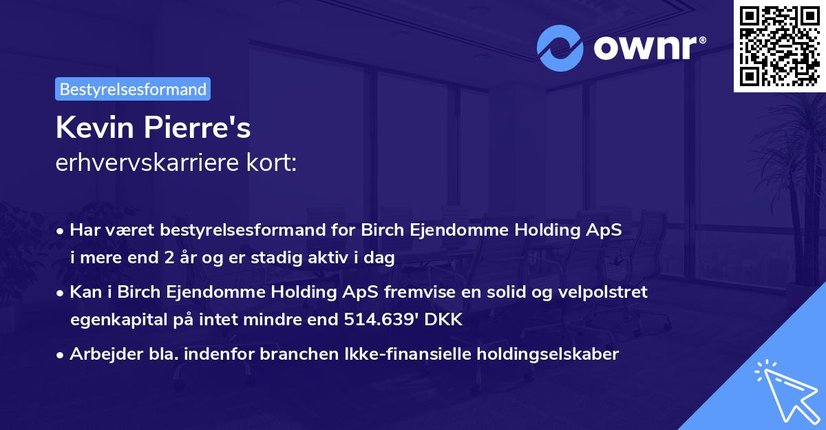 Kevin Pierre's erhvervskarriere kort