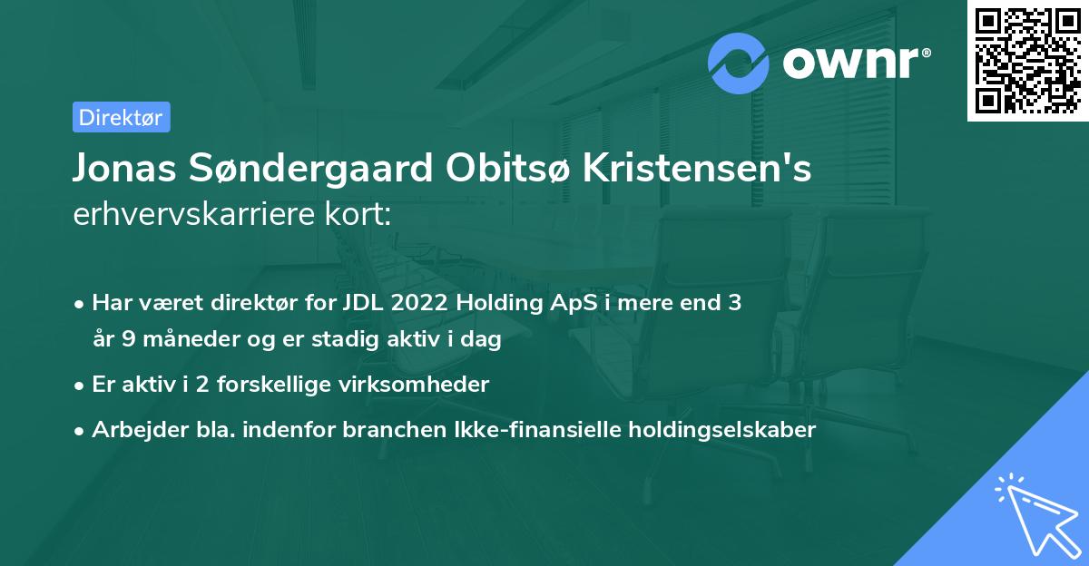 Jonas Søndergaard Obitsø Kristensen's erhvervskarriere kort