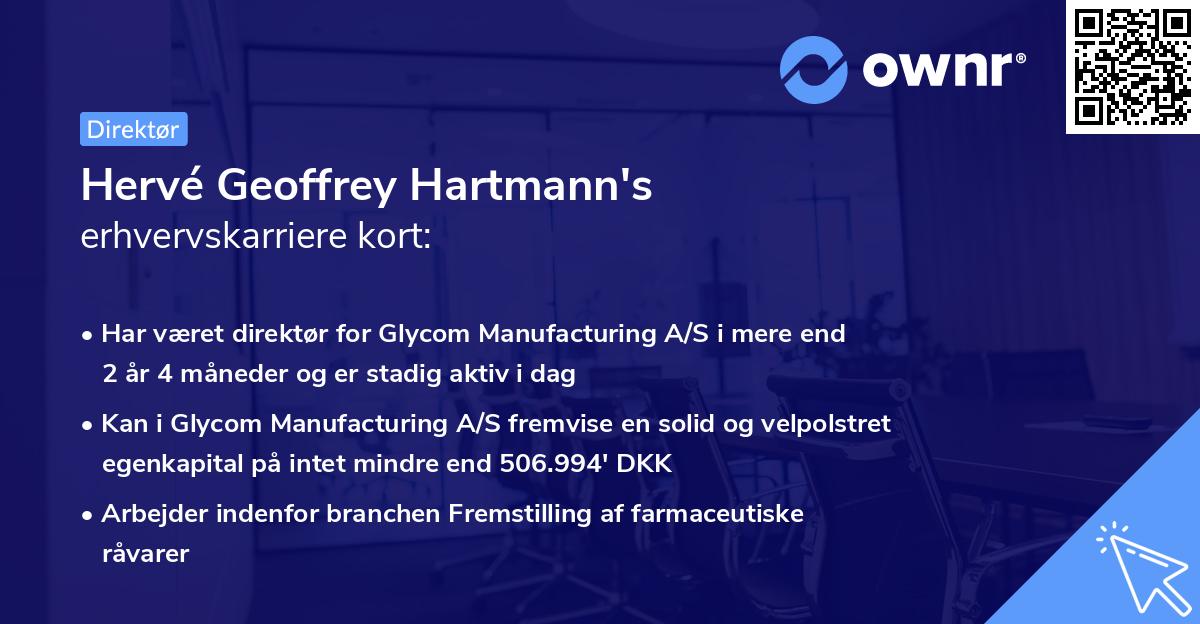 Hervé Geoffrey Hartmann's erhvervskarriere kort