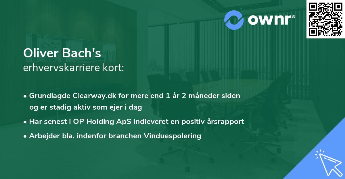 Oliver Bach's erhvervskarriere kort