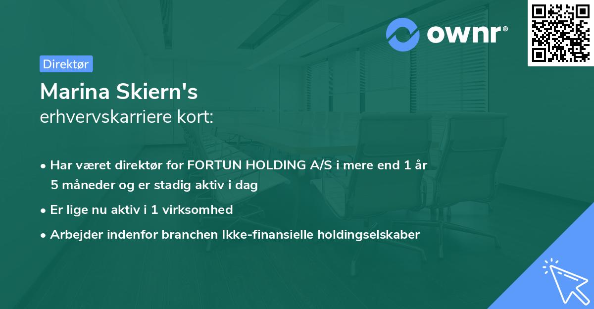 Marina Skiern's erhvervskarriere kort