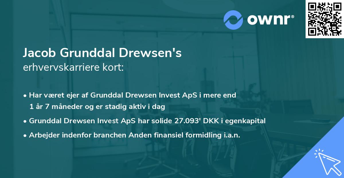 Jacob Grunddal Drewsen's erhvervskarriere kort