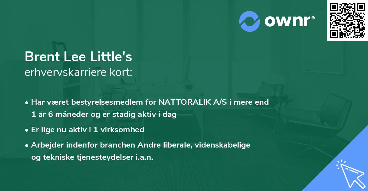 Brent Lee Little's erhvervskarriere kort