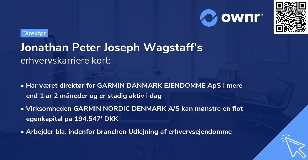 Jonathan Peter Joseph Wagstaff's erhvervskarriere kort
