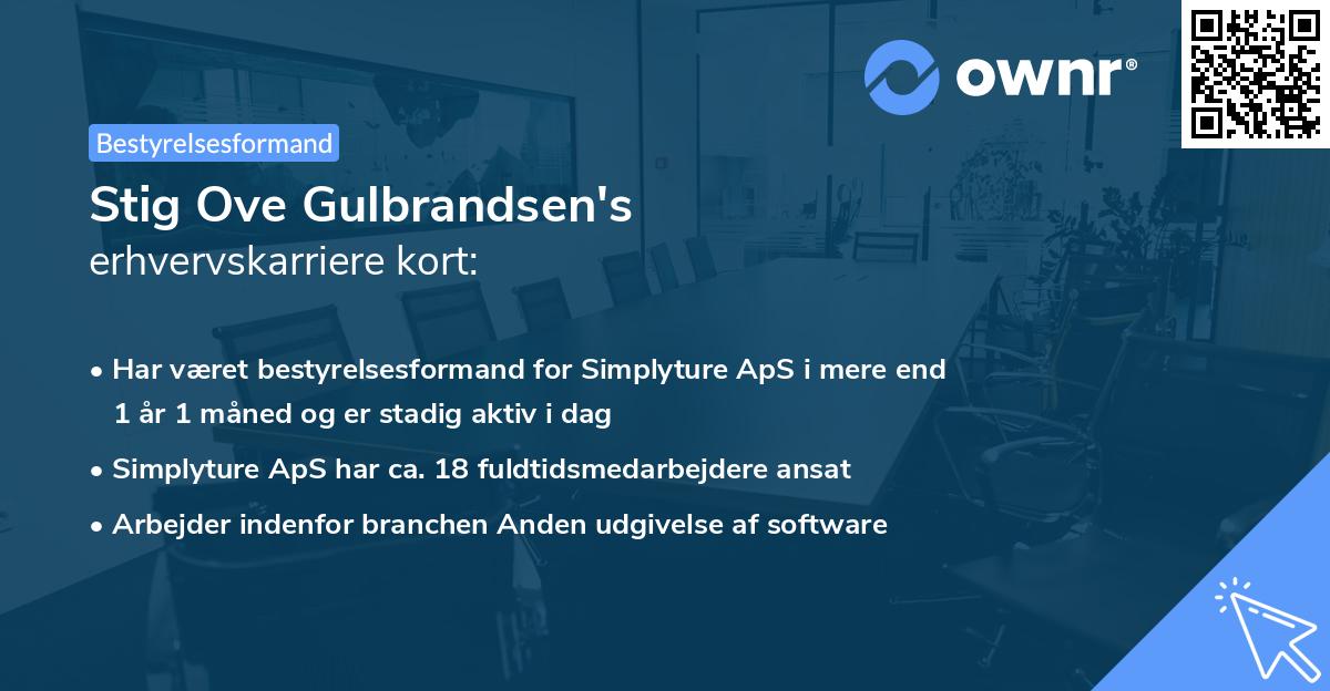 Stig Ove Gulbrandsen's erhvervskarriere kort