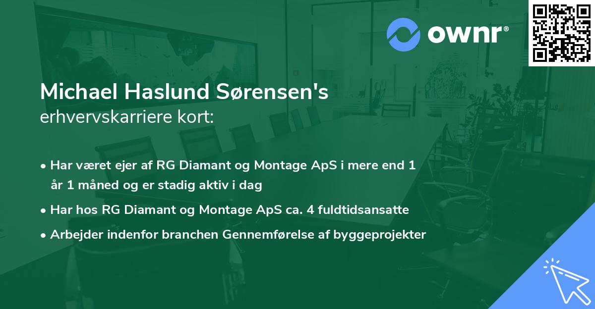 Michael Haslund Sørensen's erhvervskarriere kort