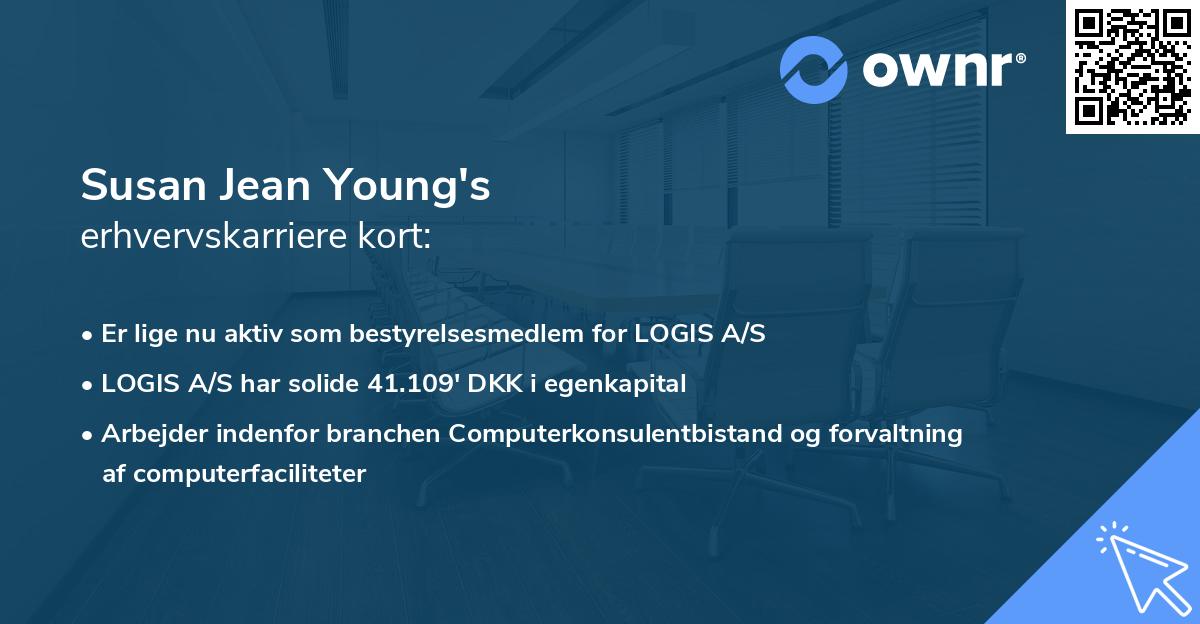 Susan Jean Young's erhvervskarriere kort