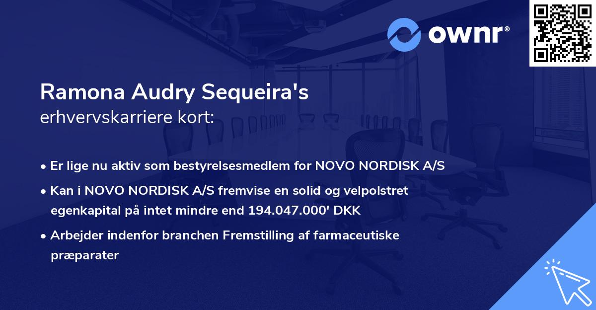 Ramona Audry Sequeira's erhvervskarriere kort