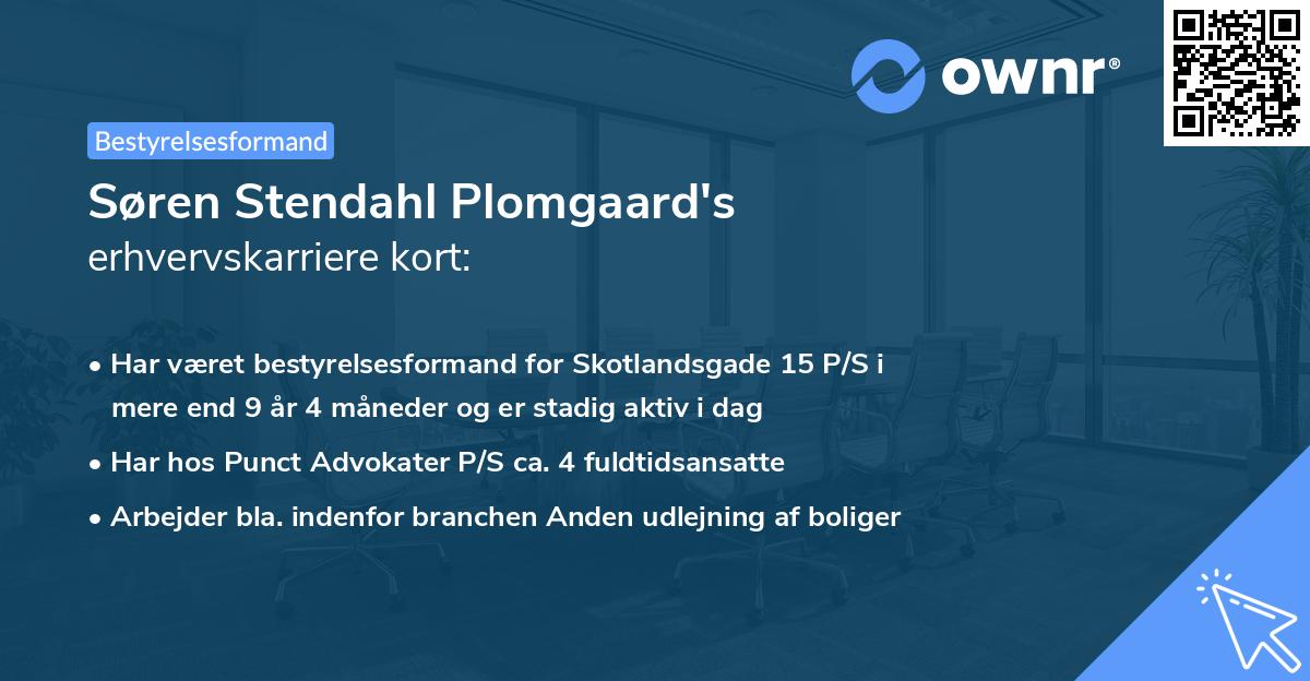 Søren Stendahl Plomgaard's erhvervskarriere kort