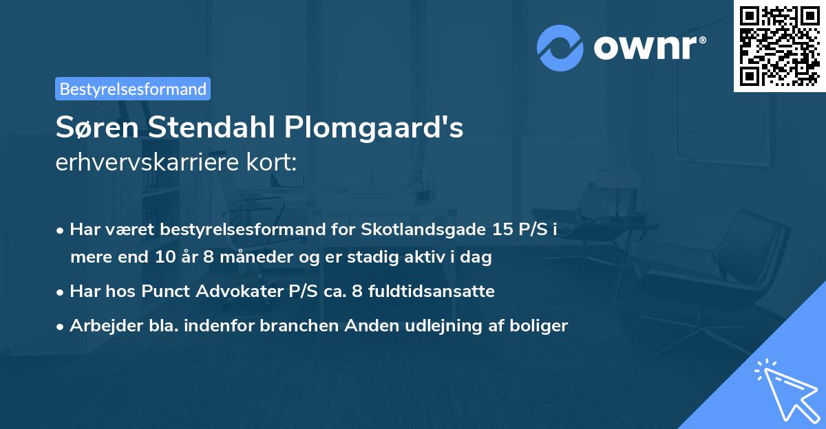 Søren Stendahl Plomgaard's erhvervskarriere kort