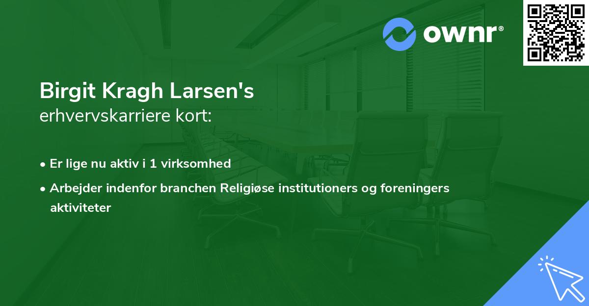 Birgit Kragh Larsen's erhvervskarriere kort