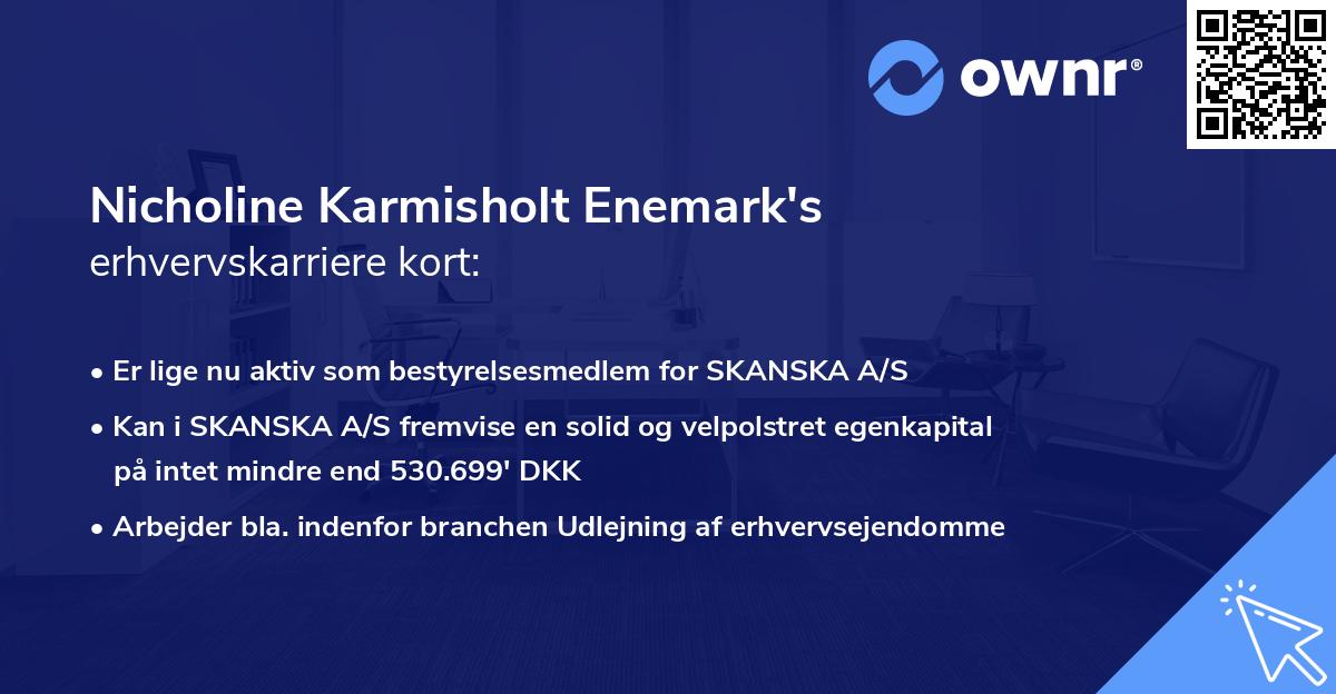 Nicholine Karmisholt Enemark's erhvervskarriere kort