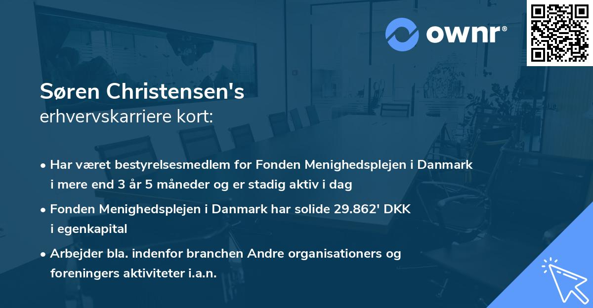 Søren Christensen's erhvervskarriere kort