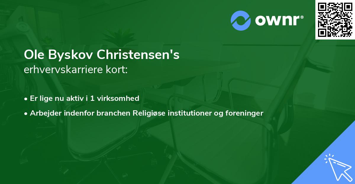 Ole Byskov Christensen's erhvervskarriere kort