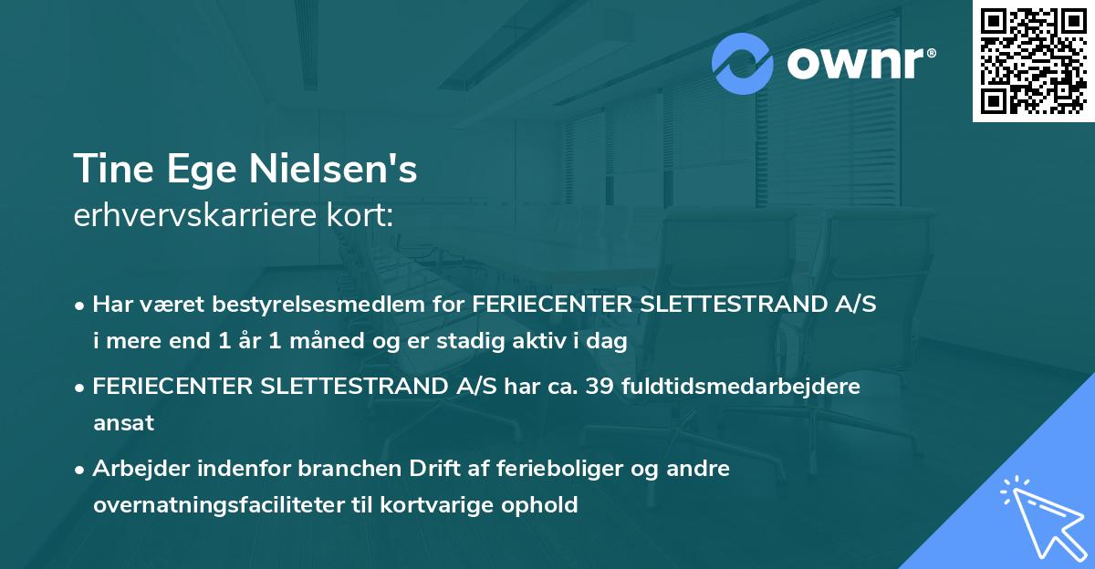 Tine Ege Nielsen's erhvervskarriere kort
