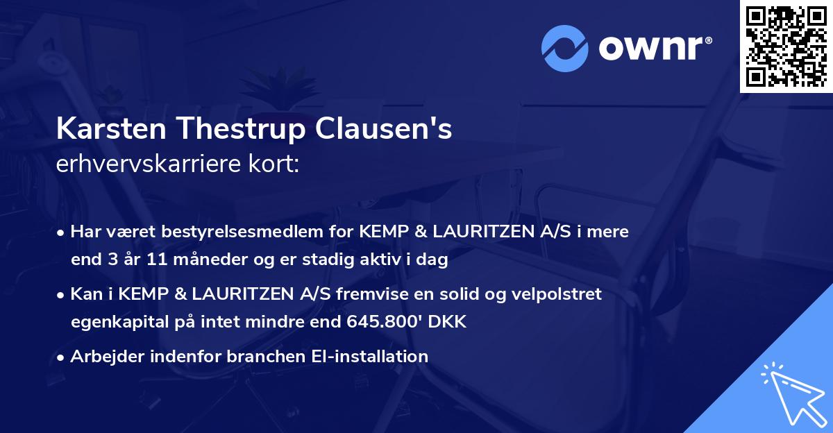 Karsten Thestrup Clausen's erhvervskarriere kort