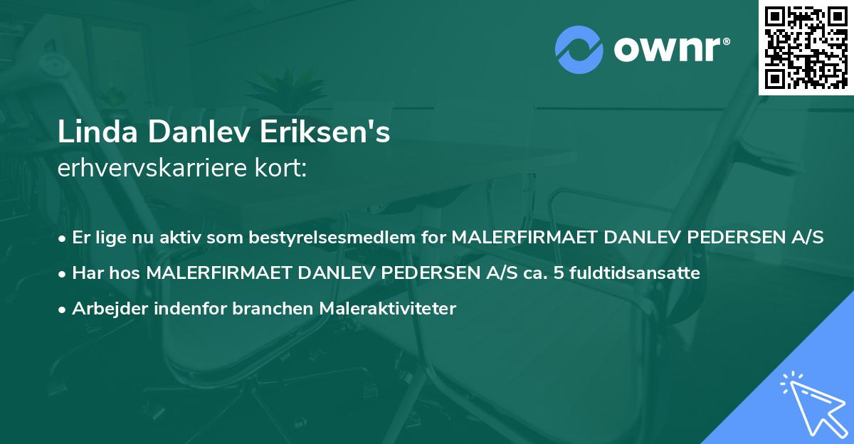 Linda Danlev Eriksen's erhvervskarriere kort