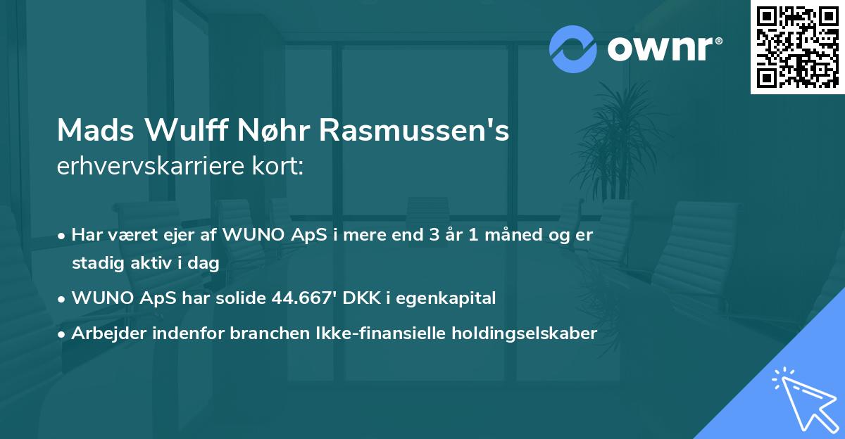 Mads Wulff Nøhr Rasmussen's erhvervskarriere kort