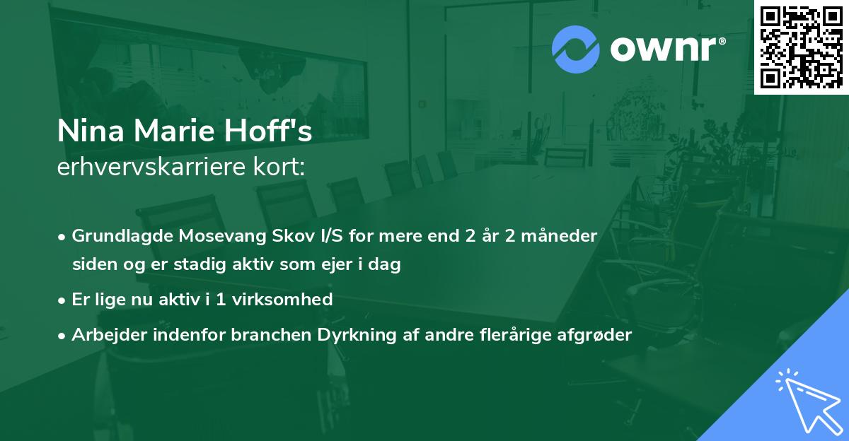 Nina Marie Hoff's erhvervskarriere kort