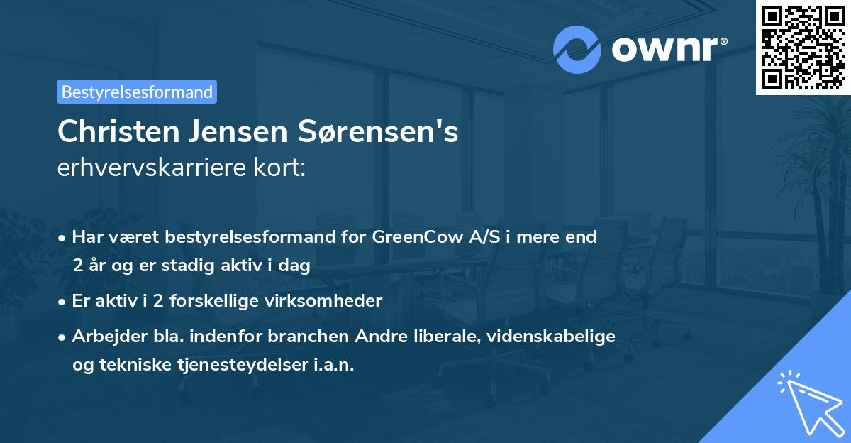 Christen Jensen Sørensen's erhvervskarriere kort