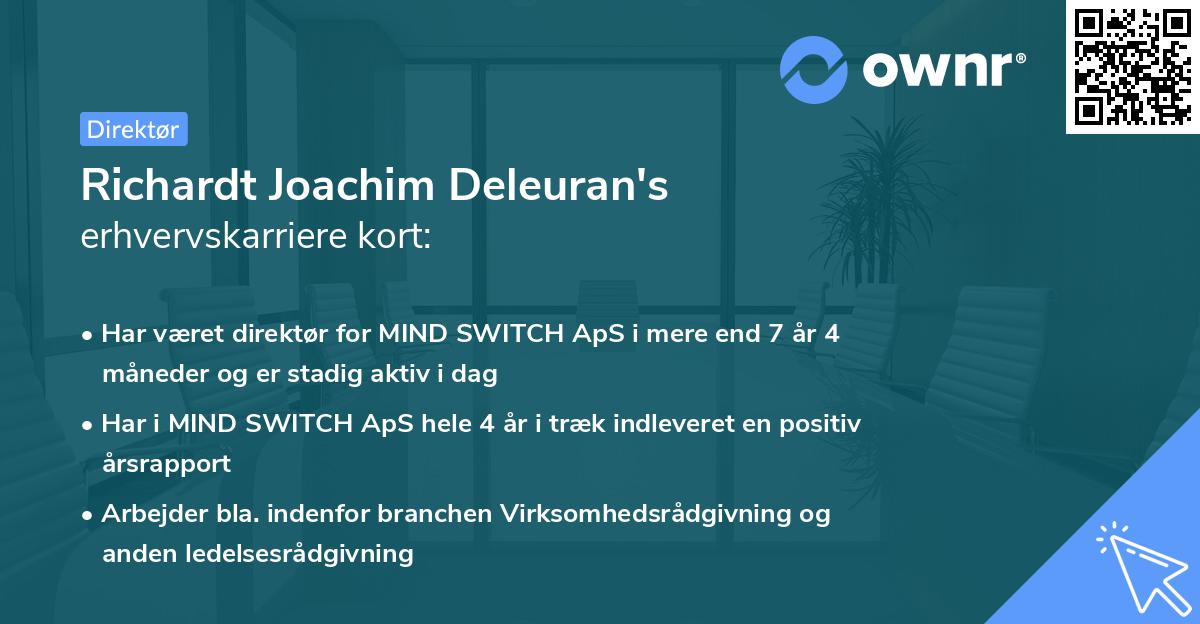 Richardt Joachim Deleuran's erhvervskarriere kort