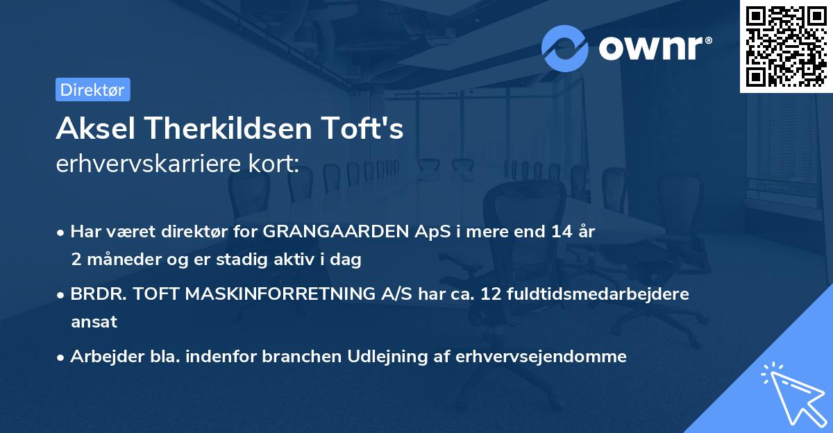 Aksel Therkildsen Toft's erhvervskarriere kort