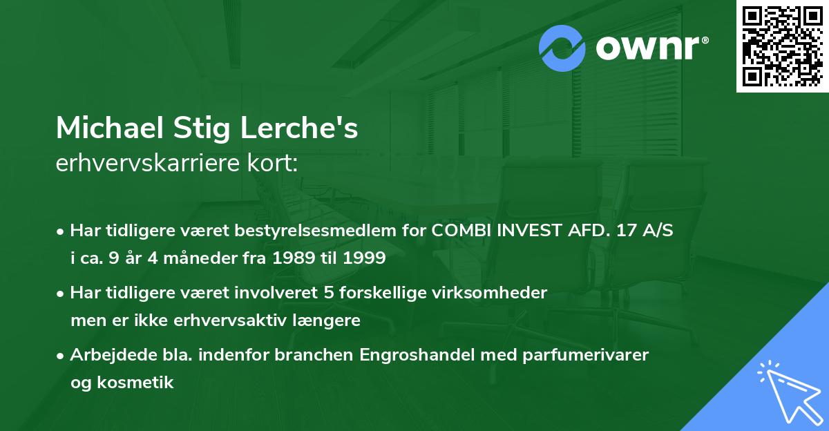 Michael Stig Lerche's erhvervskarriere kort