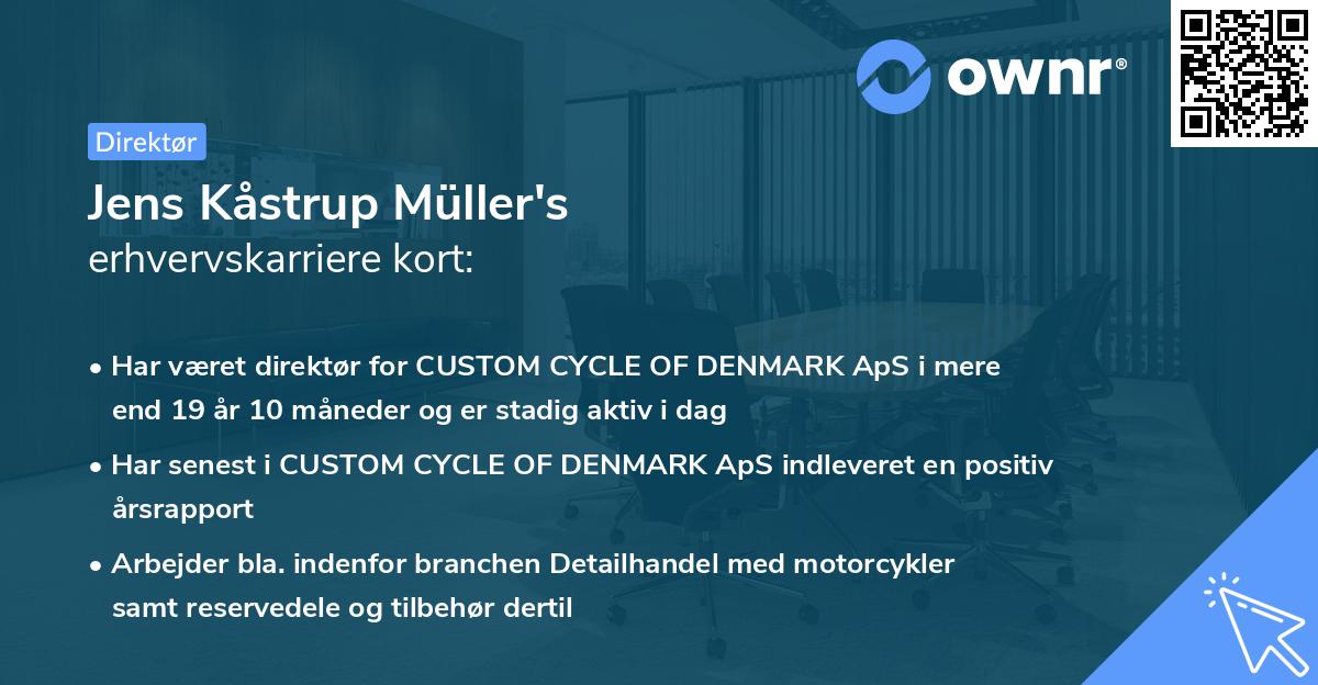 Jens Kåstrup Müller's erhvervskarriere kort