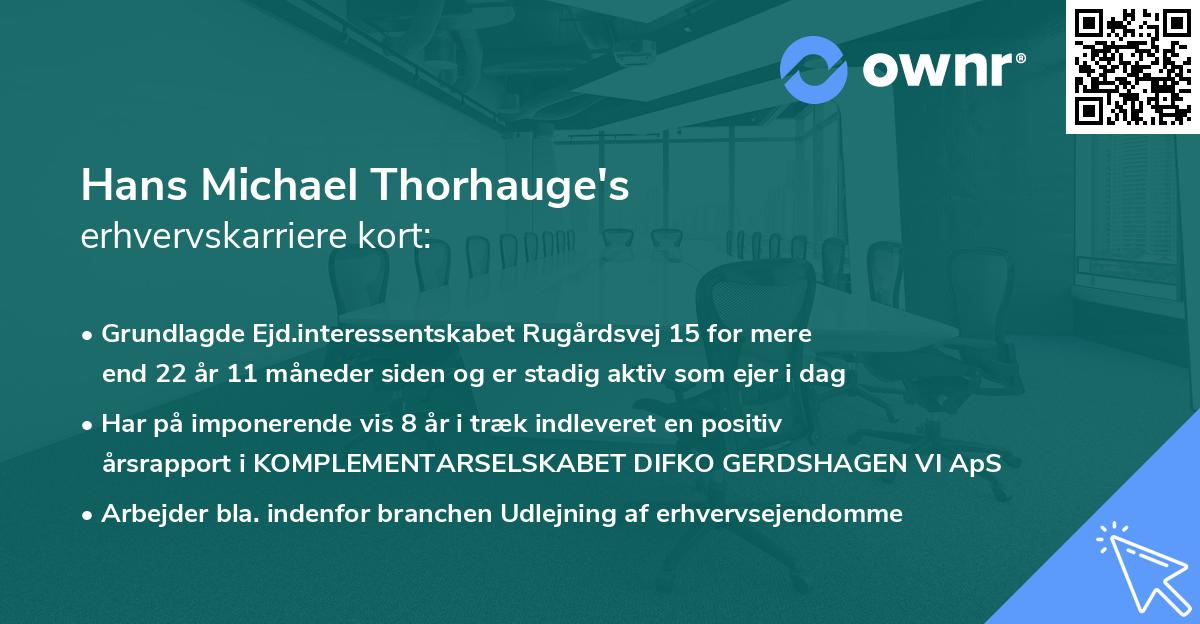 Hans Michael Thorhauge's erhvervskarriere kort