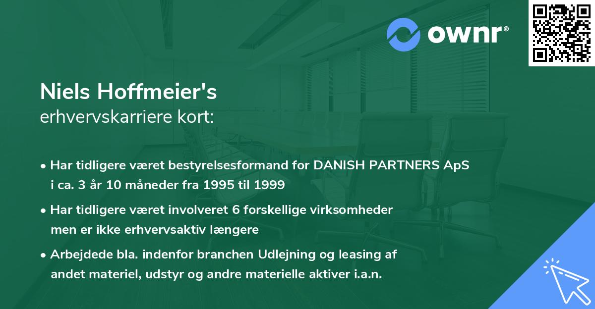 Niels Hoffmeier's erhvervskarriere kort