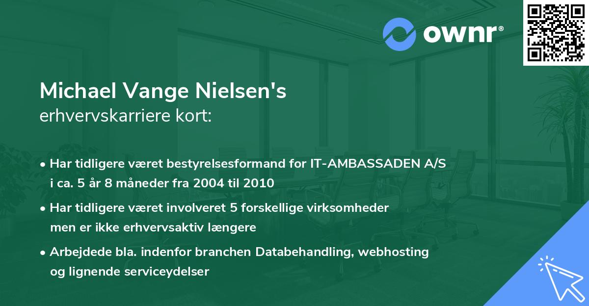 Michael Vange Nielsen's erhvervskarriere kort