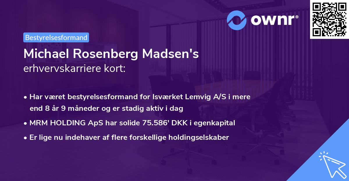 Michael Rosenberg Madsen's erhvervskarriere kort