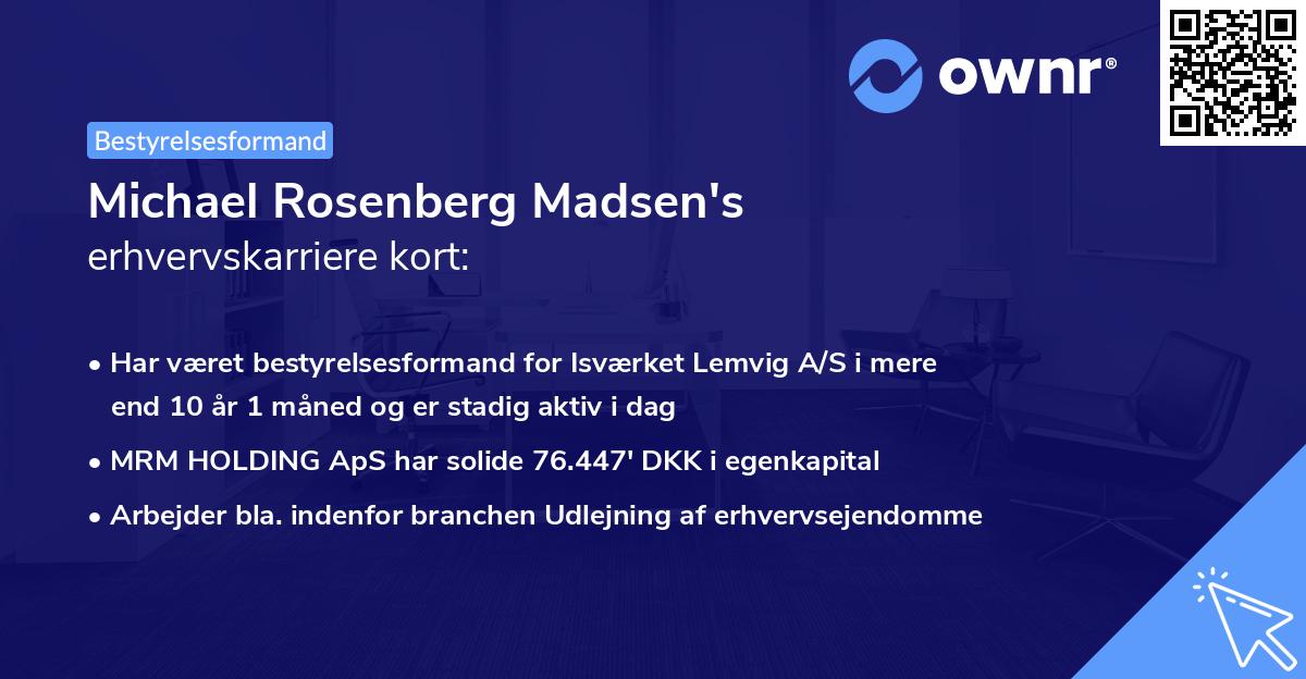 Michael Rosenberg Madsen's erhvervskarriere kort