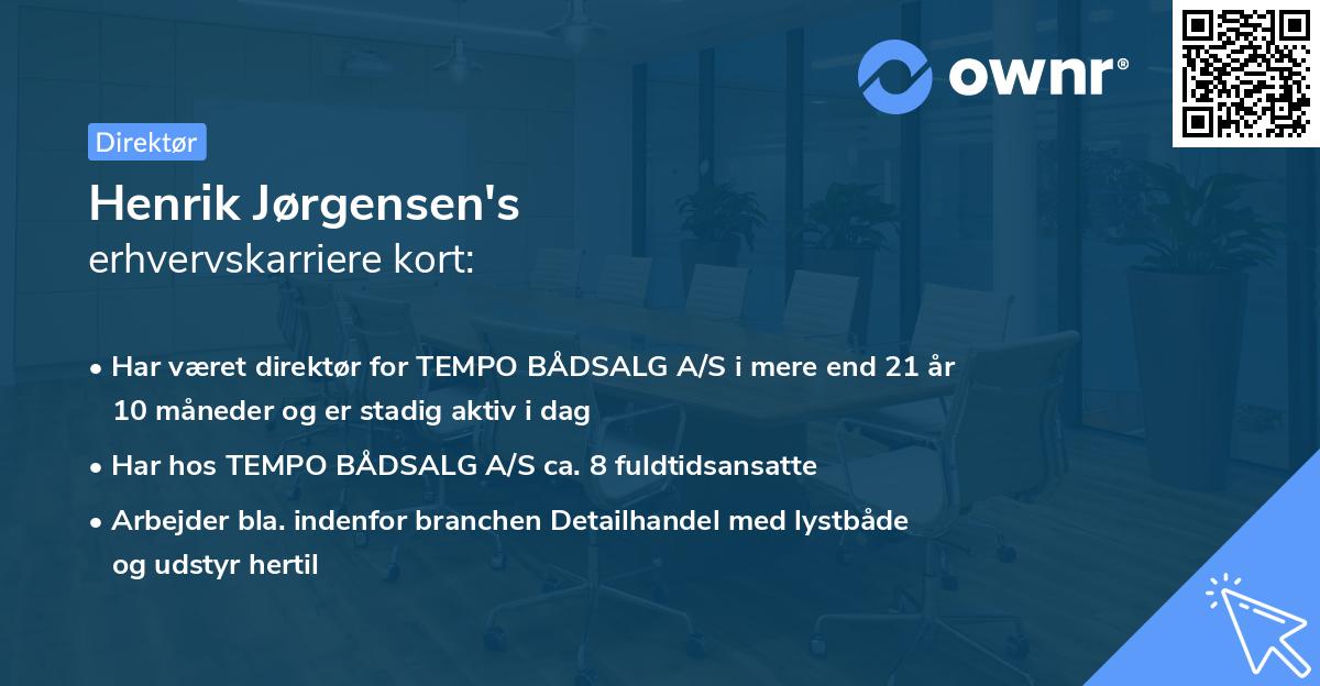 Henrik Jørgensen's erhvervskarriere kort