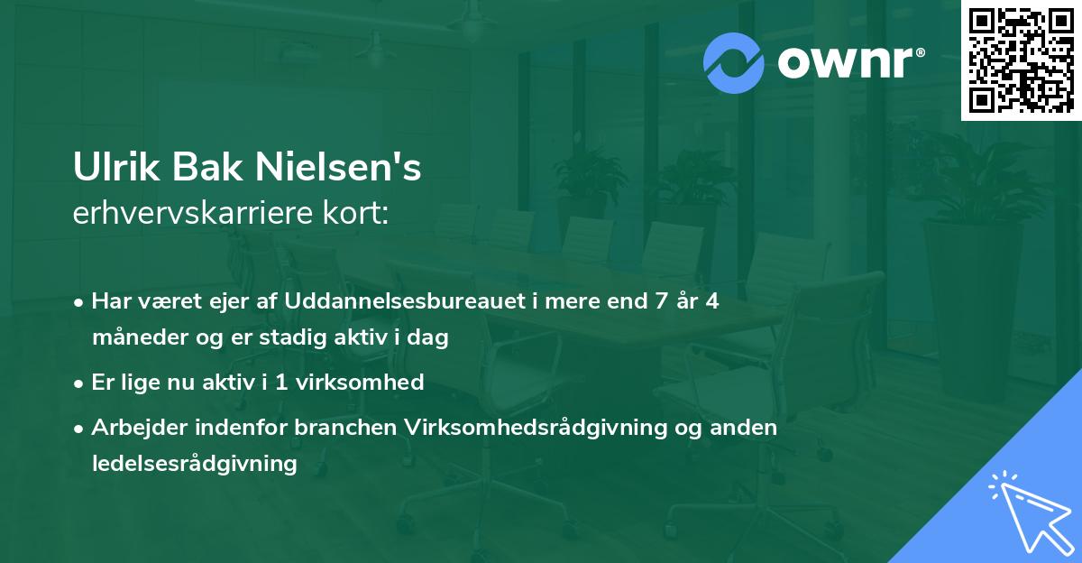 Ulrik Bak Nielsen's erhvervskarriere kort