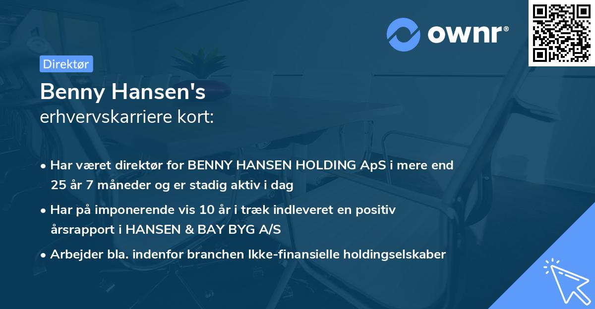 Benny Hansen's erhvervskarriere kort