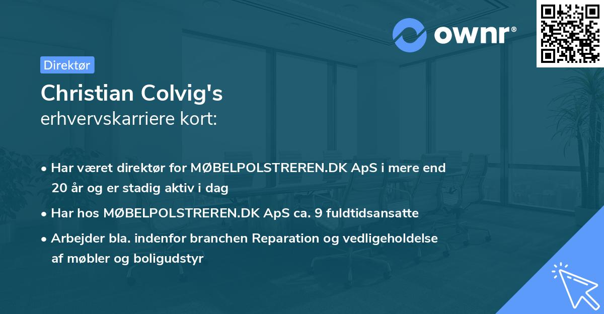 Christian Colvig's erhvervskarriere kort