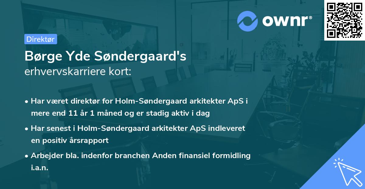 Børge Yde Søndergaard's erhvervskarriere kort