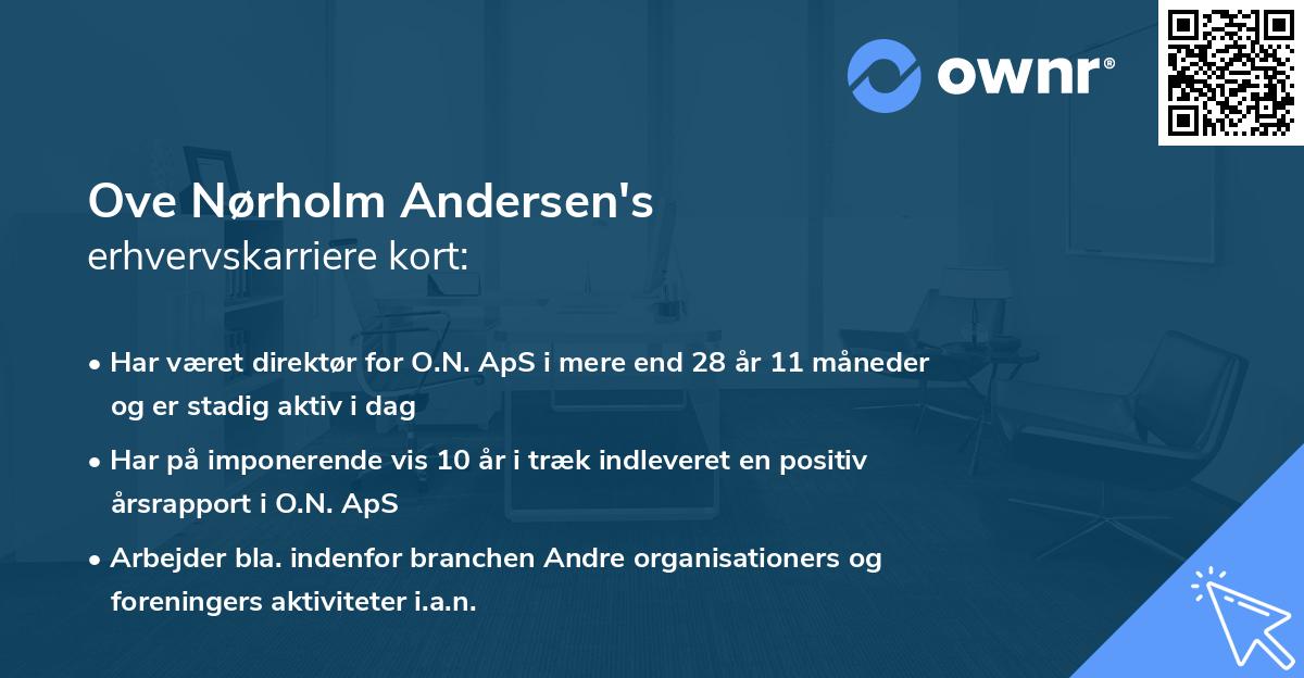Ove Nørholm Andersen's erhvervskarriere kort