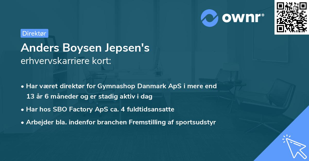 Anders Boysen Jepsen's erhvervskarriere kort