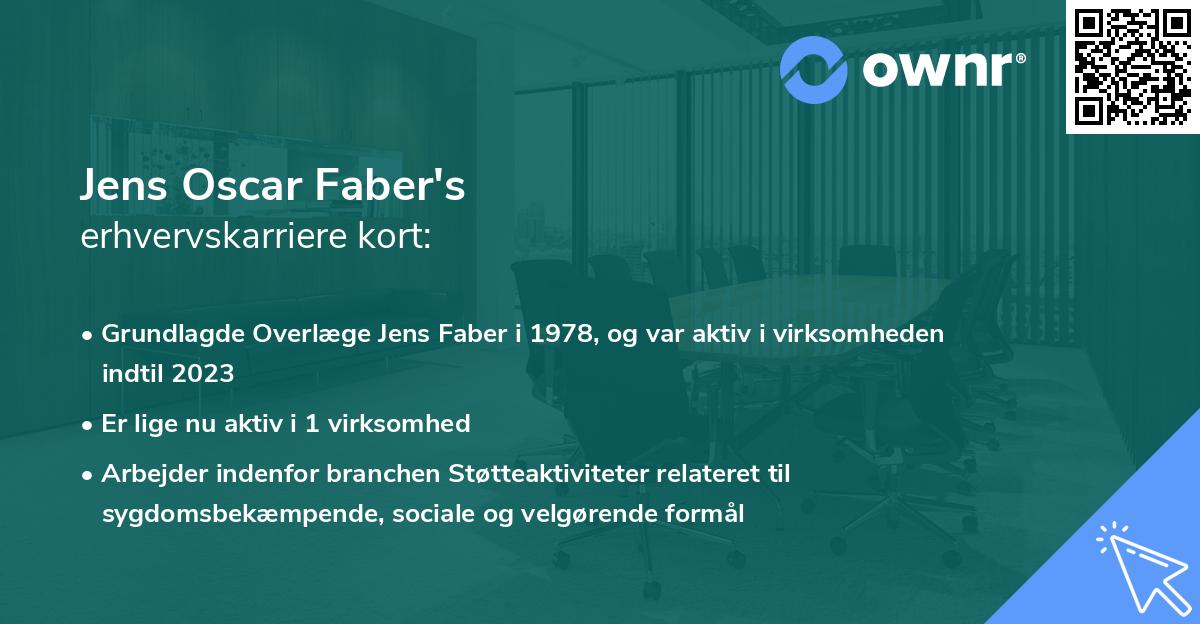 Jens Oscar Faber's erhvervskarriere kort