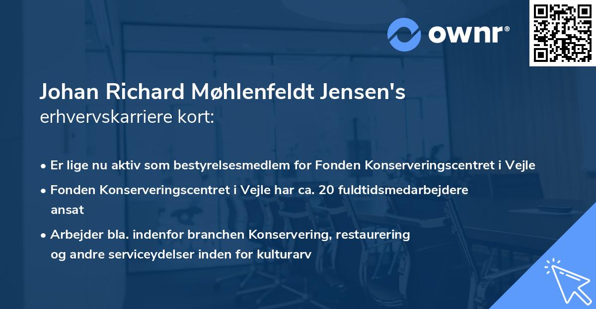 Johan Richard Møhlenfeldt Jensen's erhvervskarriere kort